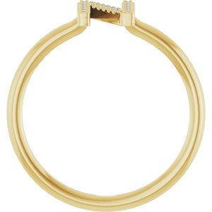 14K Yellow Gold .06 CTW Natural Diamond Initial N Ring