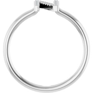 14K White Gold .06 CTW Natural Diamond Initial N Ring