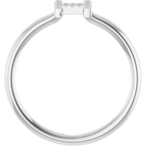 Sterling Silver .05 CTW Natural Diamond Initial H Ring