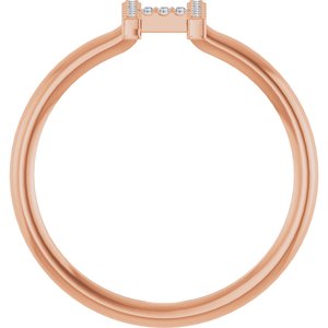 14K Rose Gold .05 CTW Natural Diamond Initial H Ring