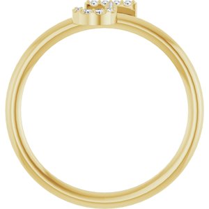 14K Yellow Gold .05 CTW Natural Diamond Initial J Ring