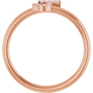 14K Rose Gold .05 CTW Natural Diamond Initial J Ring