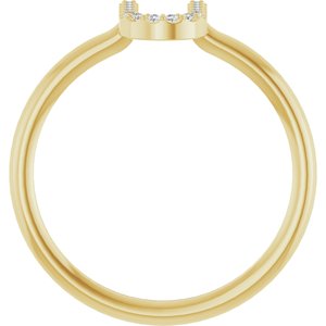 14K Yellow Gold .05 CTW Natural Diamond Initial U Ring
