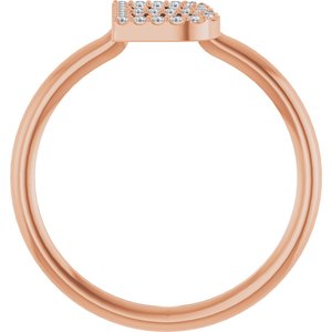 14K Rose Gold .08 CTW Natural Diamond Initial B Ring
