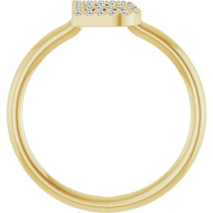 14K Yellow Gold .08 CTW Natural Diamond Initial B Ring