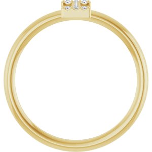 14K Yellow Gold .04 CTW Natural Diamond Initial I Ring