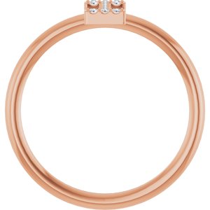 14K Rose Gold .04 CTW Natural Diamond Initial I Ring