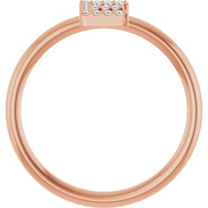 14K Rose Gold .06 CTW Natural Diamond Initial E Ring