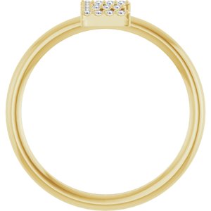 14K Yellow Gold .06 CTW Natural Diamond Initial E Ring