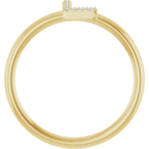 14K Yellow Gold .04 CTW Natural Diamond Initial L Ring