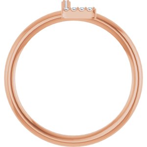 14K Rose Gold .04 CTW Natural Diamond Initial L Ring