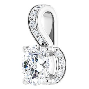14K White Gold 1/2 CTW Lab-Grown Diamond Pendant