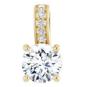14K Yellow Gold 1/2 CTW Lab-Grown Diamond Pendant