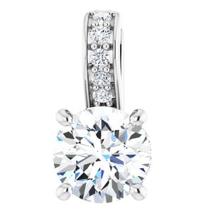 14K White Gold 1/2 CTW Lab-Grown Diamond Pendant