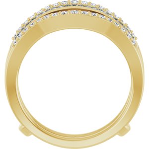 14K Yellow 3/4 CTW Natural Diamond Ring Guard