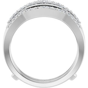 Platinum 3/4 CTW Natural Diamond Ring Guard