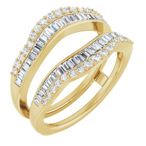 14K Yellow 3/4 CTW Natural Diamond Ring Guard