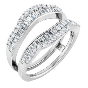 Platinum 3/4 CTW Natural Diamond Ring Guard