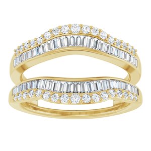14K Yellow 3/4 CTW Natural Diamond Ring Guard