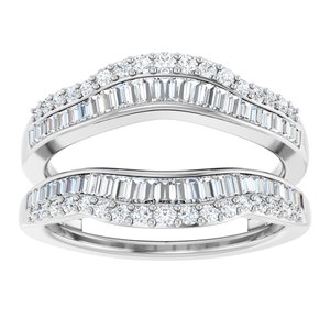 Platinum 3/4 CTW Natural Diamond Ring Guard