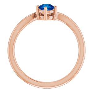 14K Rose Gold Natural Blue Sapphire & .025 CTW Natural Diamond Ring