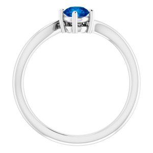 Platinum Natural Blue Sapphire & .025 CTW Natural Diamond Ring