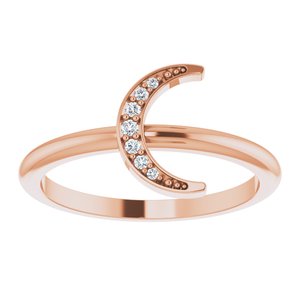 14K Rose Gold .04 CTW Natural Diamond Stackable Crescent Ring