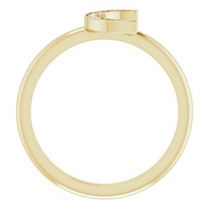 14K Yellow Gold .04 CTW Natural Diamond Stackable Crescent Ring