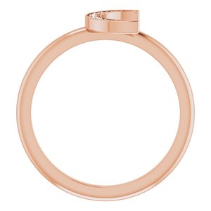 14K Rose Gold .04 CTW Natural Diamond Stackable Crescent Ring