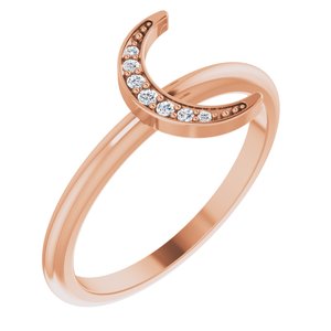 14K Rose Gold .04 CTW Natural Diamond Stackable Crescent Ring