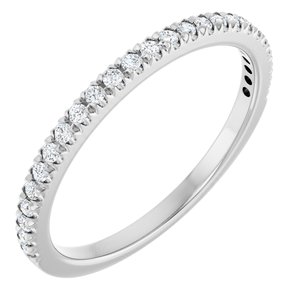 10K White Gold 1/6 CTW Natural Diamond French-Set Anniversary Band