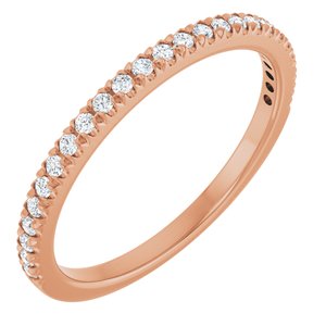 14K Rose Gold 1/5 CTW Lab-Grown Diamond French-Set Anniversary Band