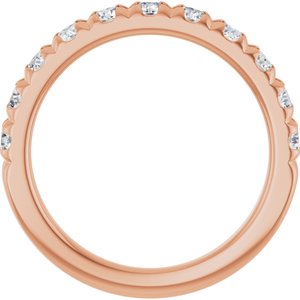 14K Rose Gold 7/8 CTW Natural Diamond French-Set Anniversary Band