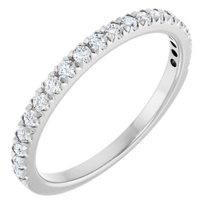 10K White Gold 1/4 CTW Lab-Grown Diamond French-Set Anniversary Band