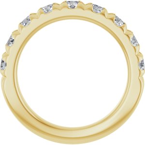 10K Yellow Gold 1 1/3 CTW Lab-Grown Diamond French-Set Anniversary Band