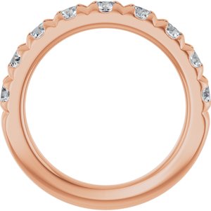 10K Rose Gold 1 1/3 CTW Natural Diamond French-Set Anniversary Band