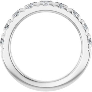 Platinum 1 1/3 CTW Natural Diamond French-Set Anniversary Band
