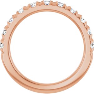 14K Rose Gold 1 CTW Lab-Grown Diamond French-Set Anniversary Band