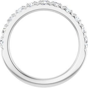 Platinum 1 CTW Lab-Grown Diamond French-Set Anniversary Band