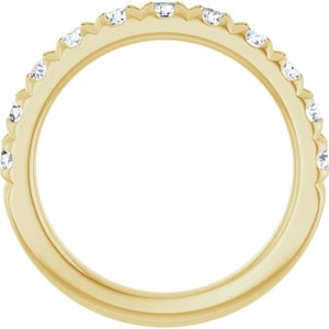 14K Yellow Gold 1 CTW Lab-Grown Diamond French-Set Anniversary Band
