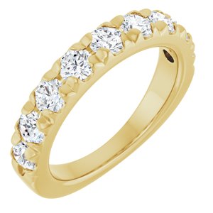 14K Yellow Gold 1 1/3 CTW Lab-Grown Diamond French-Set Anniversary Band