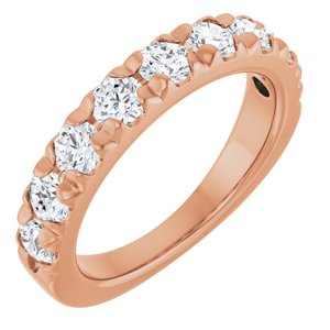 14K Rose Gold 1 1/3 CTW Lab-Grown Diamond French-Set Anniversary Band