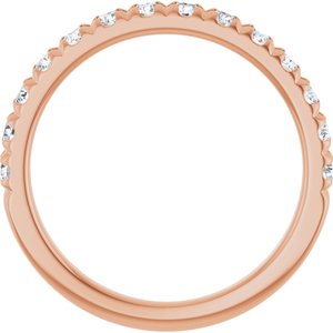 10K Rose Gold 1/2 CTW Natural Diamond French-Set Anniversary Band