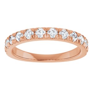 14K Rose Gold 3/4 CTW Lab-Grown Diamond French-Set Anniversary Band