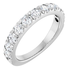 Platinum 1 CTW Lab-Grown Diamond French-Set Anniversary Band