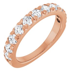 10K Rose Gold 1 1/6 CTW Lab-Grown Diamond French-Set Anniversary Band