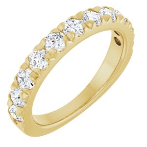 14K Yellow Gold 1 CTW Lab-Grown Diamond French-Set Anniversary Band
