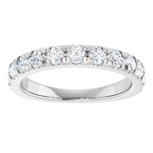 10K White Gold 3/4 CTW Lab-Grown Diamond French-Set Anniversary Band