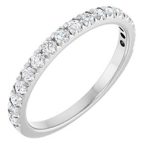 10K White Gold 1/4 CTW Natural Diamond French-Set Anniversary Band