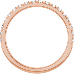 10K Rose Gold 1/3 CTW Natural Diamond French-Set Anniversary Band